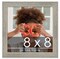 8x8 Wide Barnwood Picture Frame with UV-Resistant Acrylic & Acid Free Backing, Available in 6 Paint Finishes - Grey, Brown, White, and Black